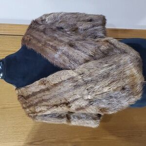 Vintage fur wrap brown